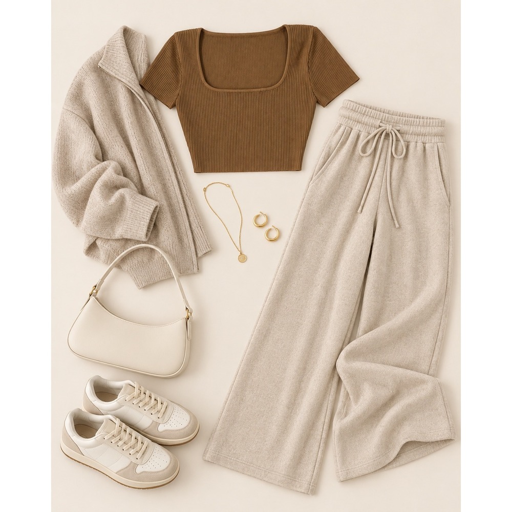 Aritzia Babaton Sculpt Knit Squareneck Short Sleeve Cropped Top Brown Size XS
